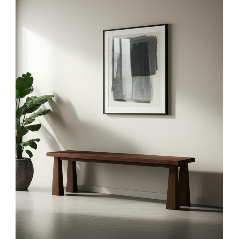 Banc en bois massif brun foncé de 60 po