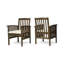 Chaise de salle à manger en acacia, 2 pièces avec 2 coussins-788643844-788643899