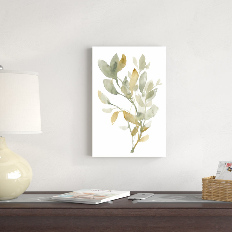 " Sage & Sienna Leaves I " by Jennifer Goldberger Painting Print, 18" H x 12" W