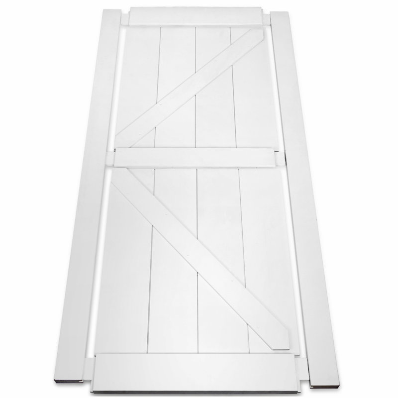 Porte de grange en bois lambrissé apprêté sans trousse de quincaillerie d'installation, 28 po x 84 po