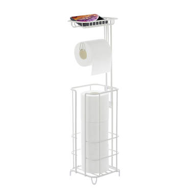 Free Standing Toilet Paper Holder White Drawing for Kids Roll