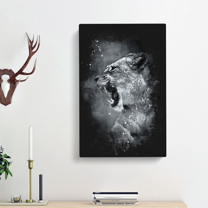 Fierce Lioness - Wrapped Canvas, 76cm H x 50cm W x 3cm D