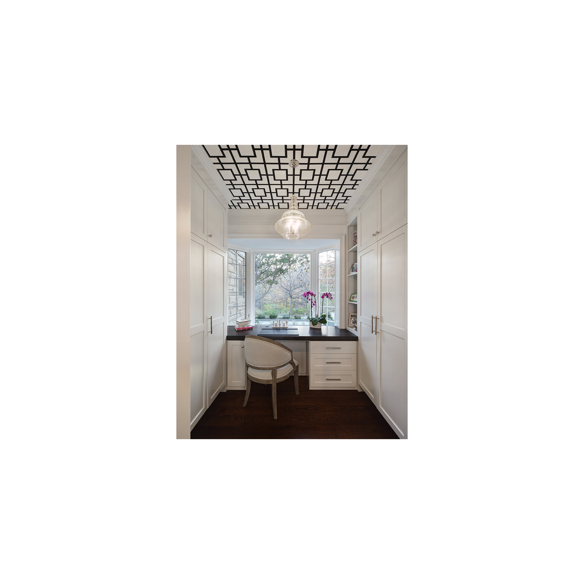 5 Light Glass Pendant, Polished Nickel
