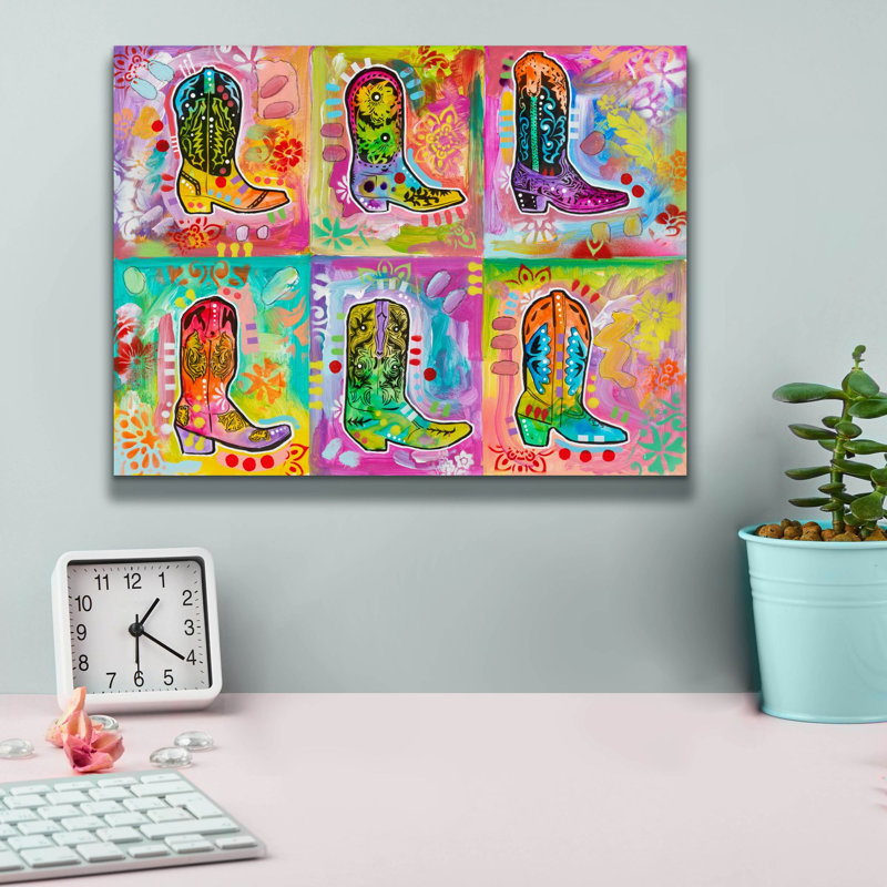 «Six Shooter» par Dean Russo, art mural sur toile, H 12 po x l 16 po x P 0,75 po