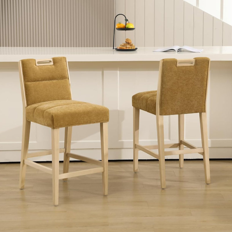 Bar Stools Retro Rustic Kitchen Counter Chairs, Yellow