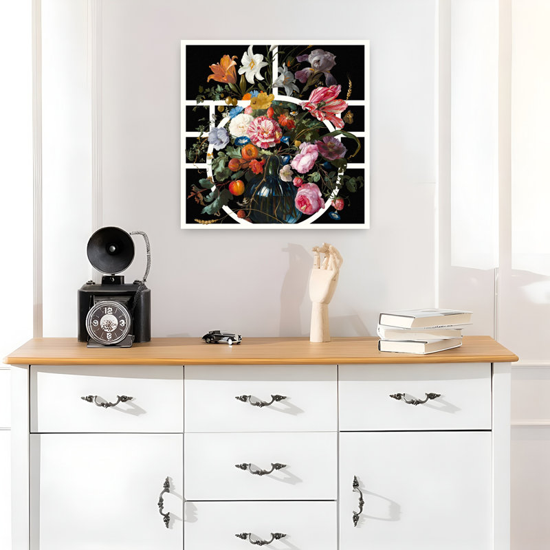 Art contemporain Art floral contemporain, H 18 po x l 18 po