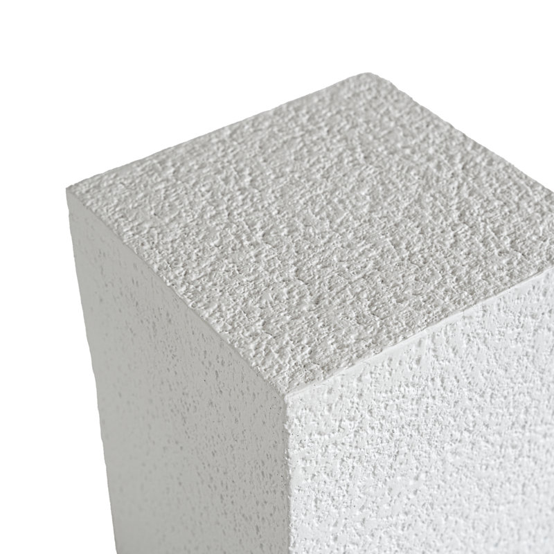 Table d'appoint d'extérieur en faux pierre, Blanc