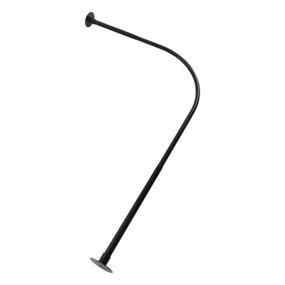 Stainless Steel Telescopic L Shape Shower Curtain Rail With Hook