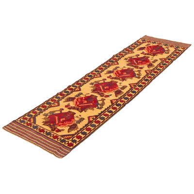 Tapis tadjik brun clair 2 pi 11 po x 10 pi 10 po