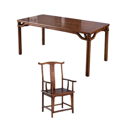 Retro And Durable Elm Wood Writing Desk