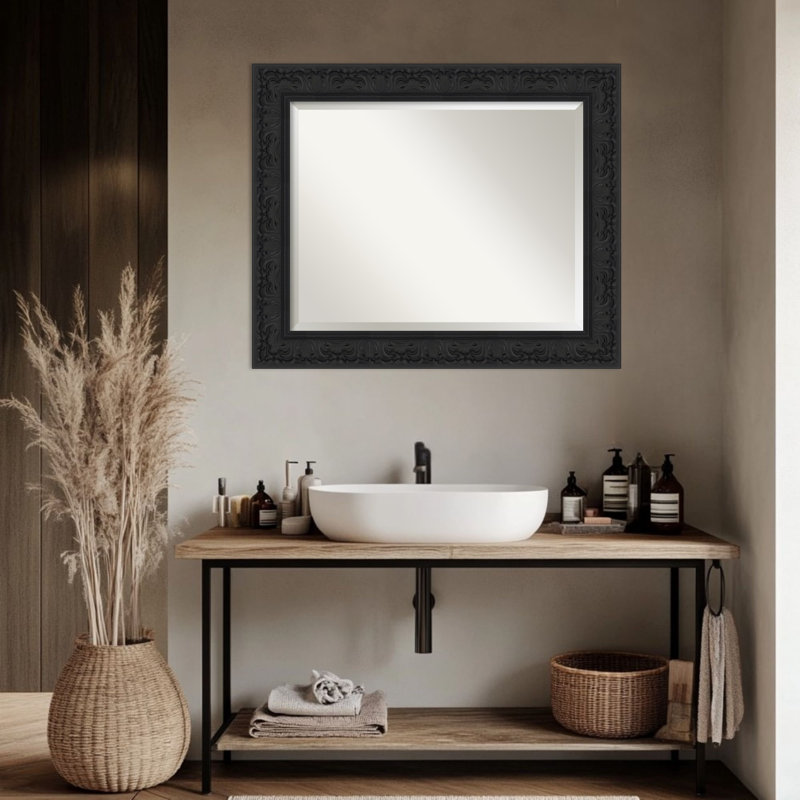 Miroir mural de salle de bain Luxe, 28,75 po x 34,75 po, Noir