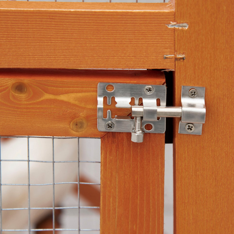 Volière d'extérieur en bois orange 65 po pour perroquets et perroquets, 2 portes, plateau coulissant, perroquets imperméables et robustes, perroquets à eau, plateau coulissant