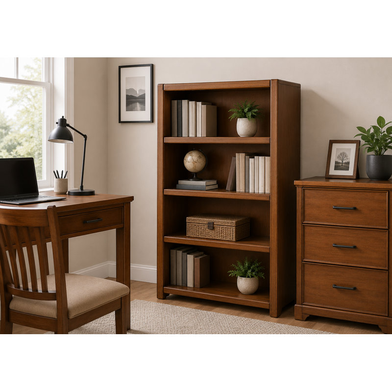 McKaylah Bookcase, Chocolate Mousse, (2 Shelf) 48” H x 32” W x 13” D
