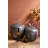 SET OF TWO RUSTIC METAL ACORN CONTAINERS