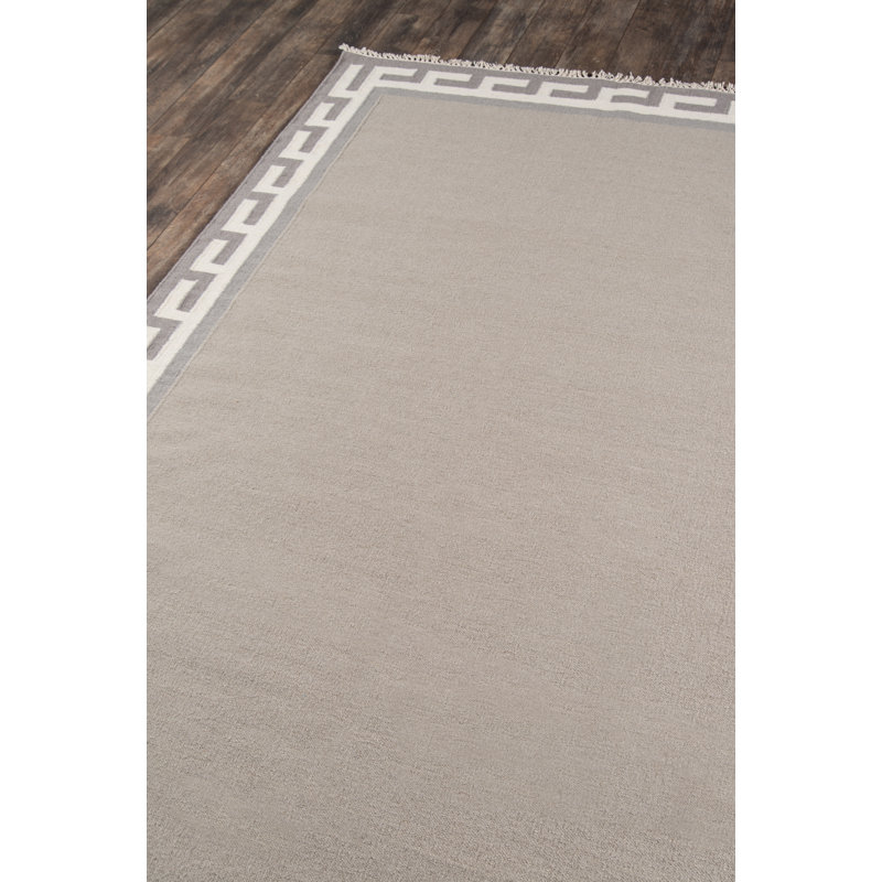 Thompson Wool Geometric Area Rug in Gray, Rectangle 7'6" x 9'6"