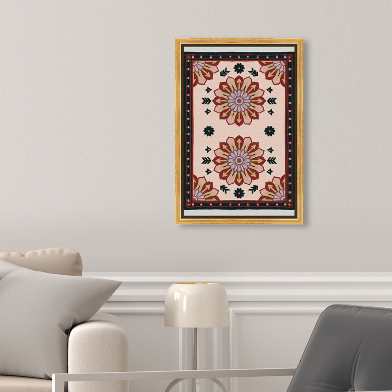 Midnight Damask Canvas Floral & Botanical Print by Oliver Gal, Black Frame, 10 x 15, 31"H x 21"W, Gold Floater Frame