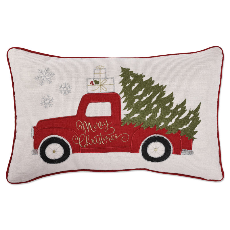  Coussin lombaire en coton Christmas Truck