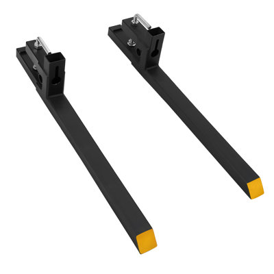 Fourches à palettes robustes à pince pour chargeur de tracteur - capacité de 2 500 lb, 43 pouces, attache rapide à fixation rapide, accessoire pour équipement de ferme - 43 pouces sans bielle