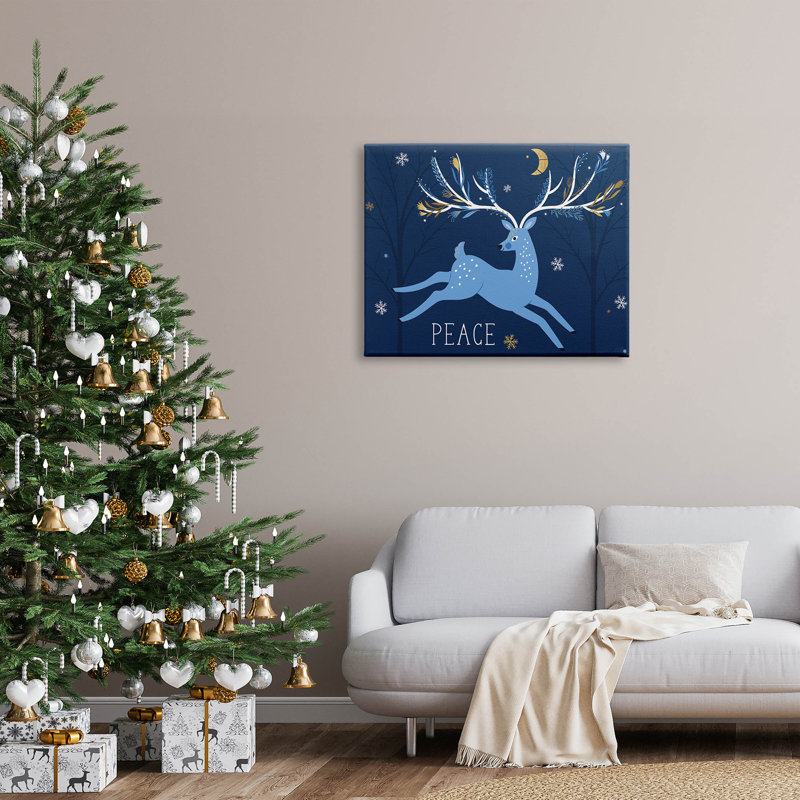 Art mural sur toile de flocons de neige «Peace J saut» par Abi Hall, H 30 po x l 40 po x P 1,5 po
