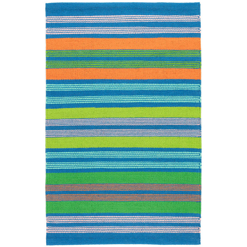 Wavy Stripe Multi Handwoven Cotton Rug, Rectangle 8' x 10'