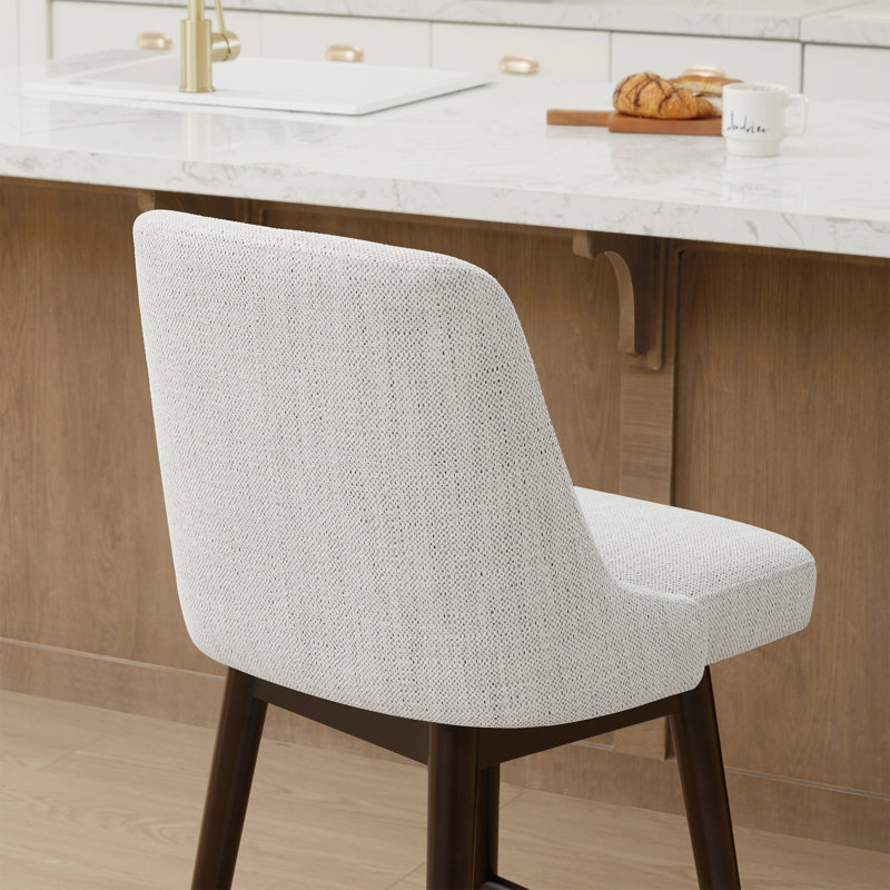 Tabouret de comptoir pivotant 26 po Luong, Ivoire tressé