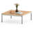 Brothir 39.4'' Wood Top Square Coffee Table with Stainless Steel Base 3 Min to Assemble-342531894