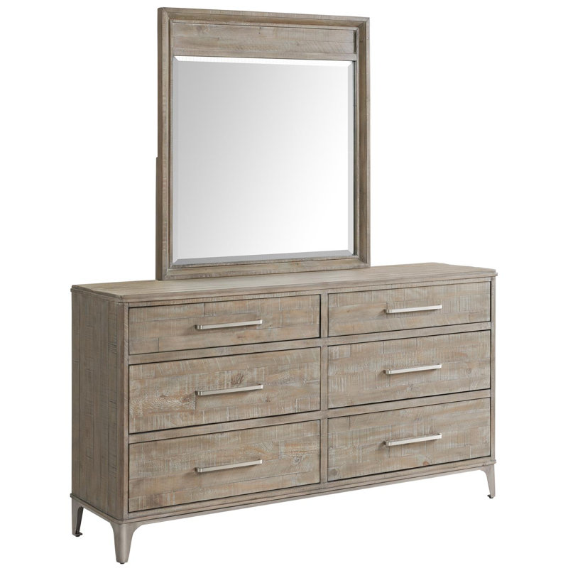 Mauve Solid Wood 6-Drawer Double Dresser, Hazelwood