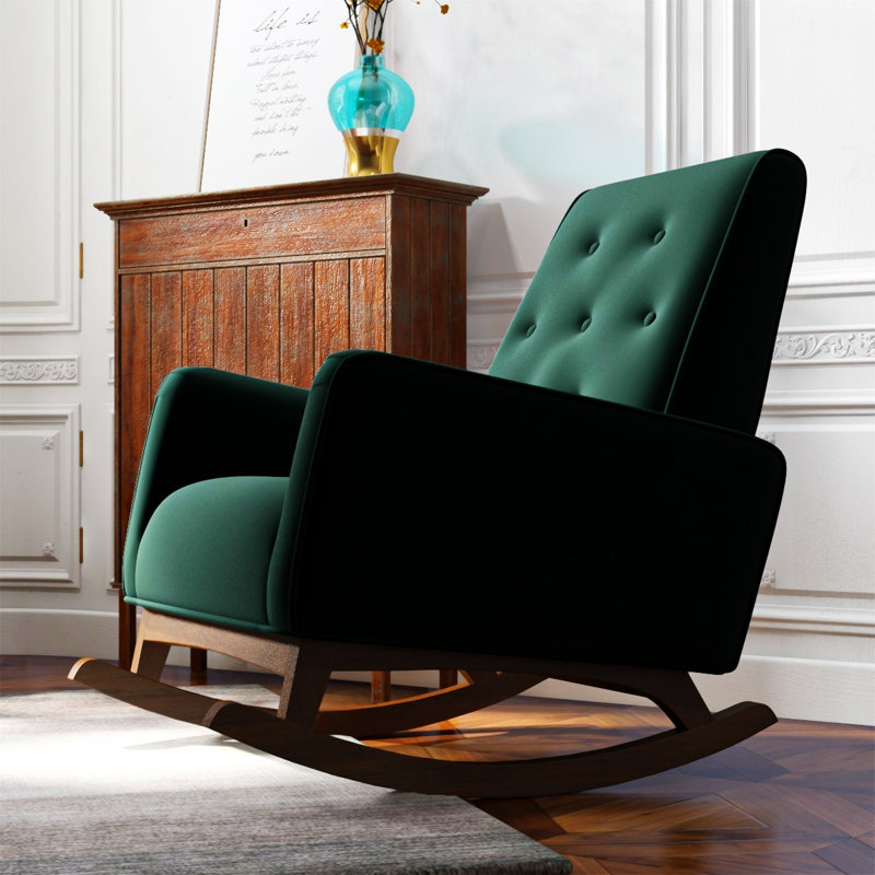 Chaise berçante en bois massif Demetrius