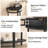 Side Table, End Table with 2 half moon design Cabinets and a Bottom Shelf for Living room, Bedroom, Study