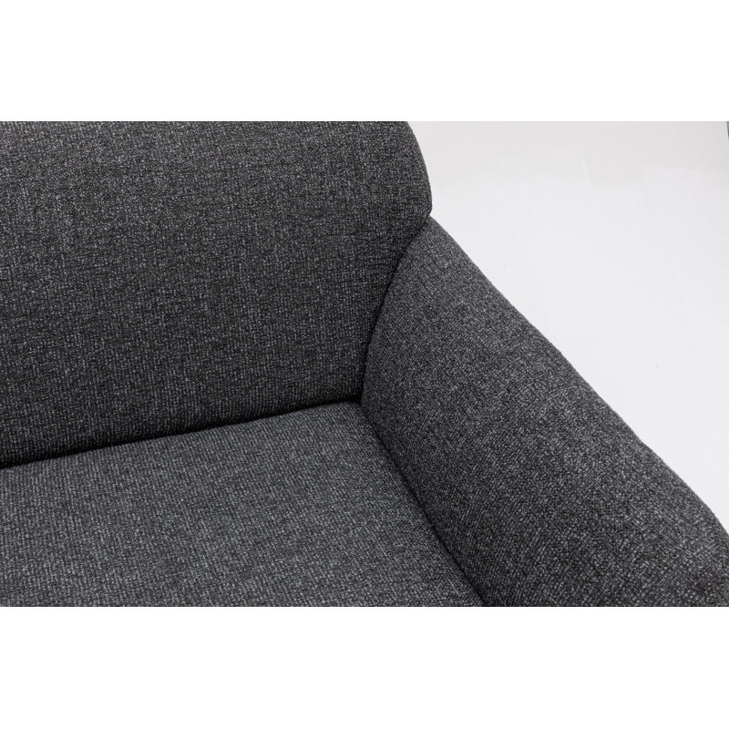Stylish Corner Sofa with Beech Wood Frame & Walnut Legs, Dark Grey Fabric | 110.2 x 110.2 x 33.9 inches | 100% Polyester, 2 Dry-Cleanable Pillows Included | Premium Comfort: 8 cm Foam & 5 cm Feather Cushions for Cozy Seating