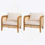 Chaise avec accoudoirs d'extérieur rembourrée, ensemble de 2