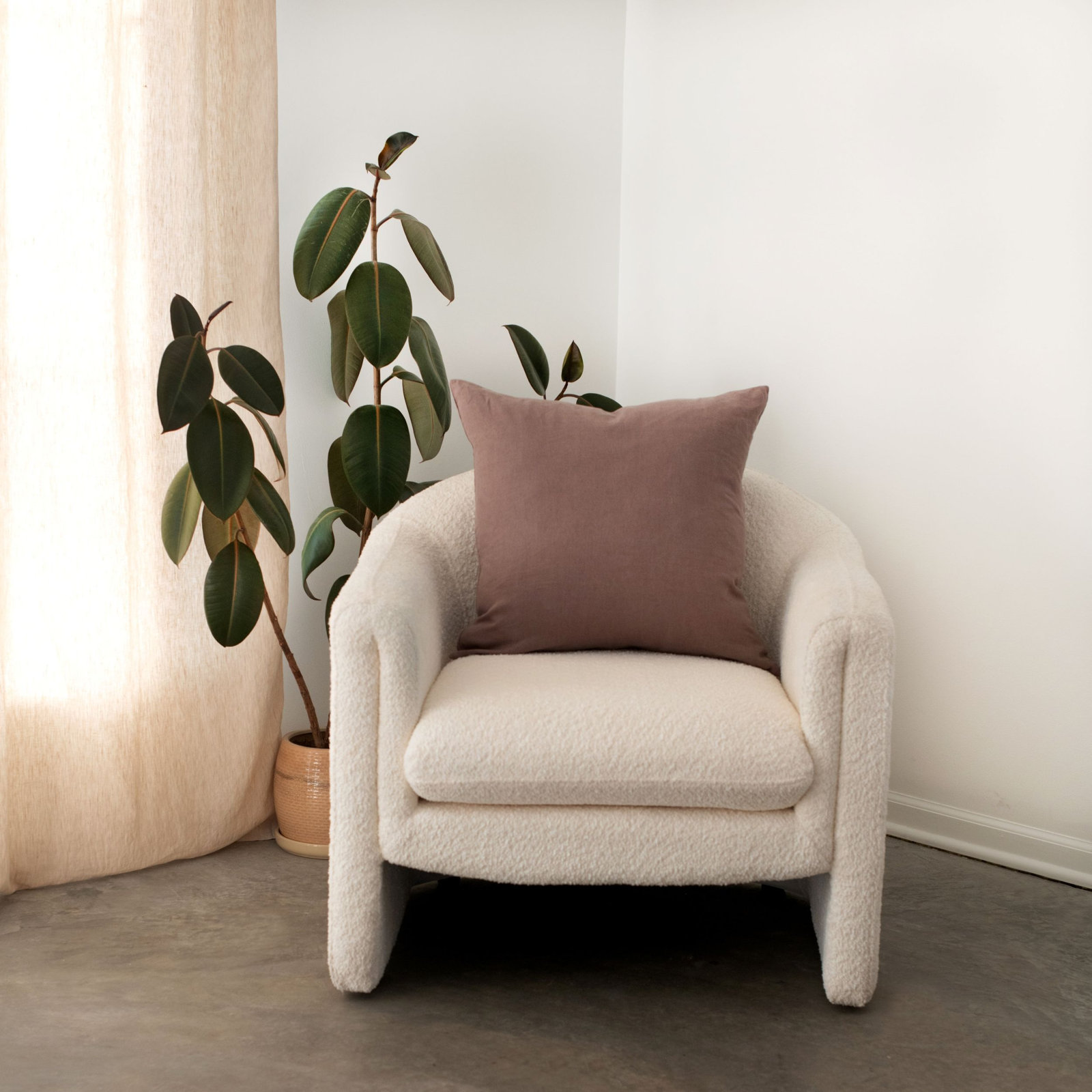 20" X 20" French Linen Throw Pillow, Clove