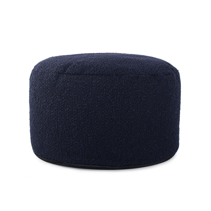Pouf rond de 22 po de largeur, Polyester royal Barbet, H 12 po x l 22 po x P 22 po 