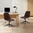 Chaise de bureau en cuir à hauteur ajustable 23 po avec dossier matelassé Mariello