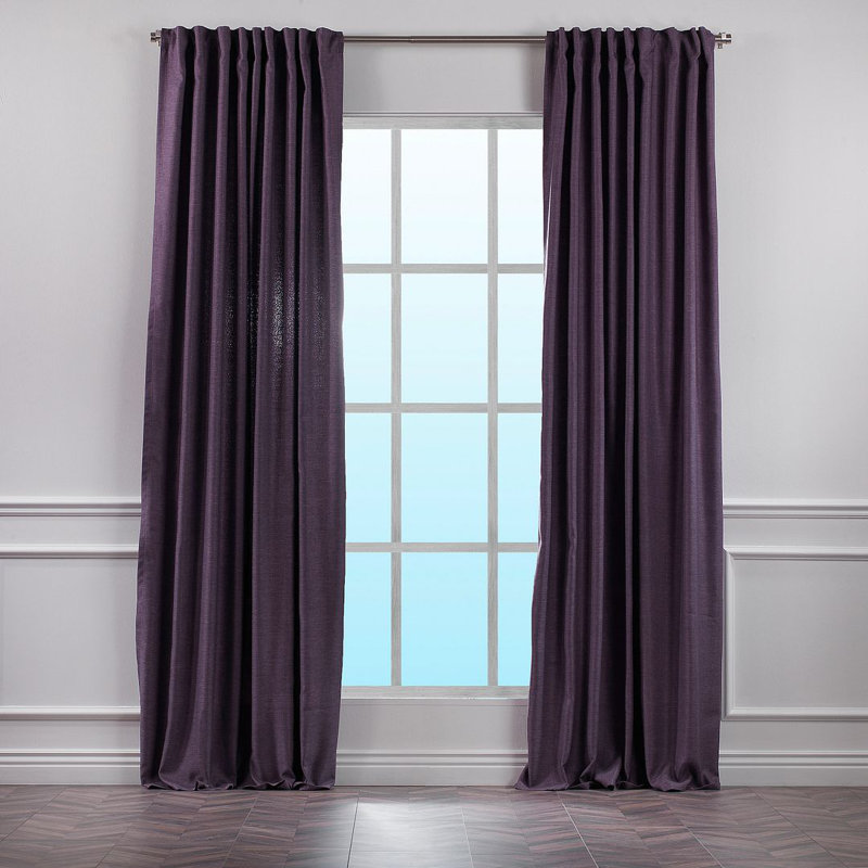 Blackout Single Curtain Panel, Purple, 260cm Width x 225cm Drop