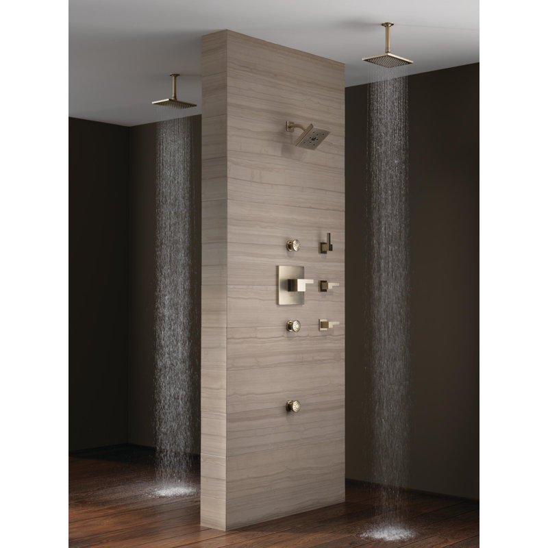 Siderna® Rectangular Raincan Showerhead, Brushed Nickel, 2.50