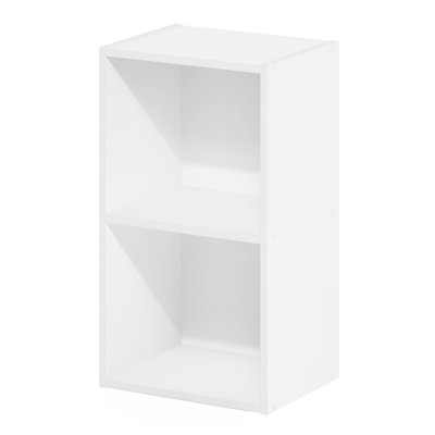 2 Tier Modern Open Shelves Bookcase, Easy to Assemble, Suitable for Living Room, Bedroom and Home Office