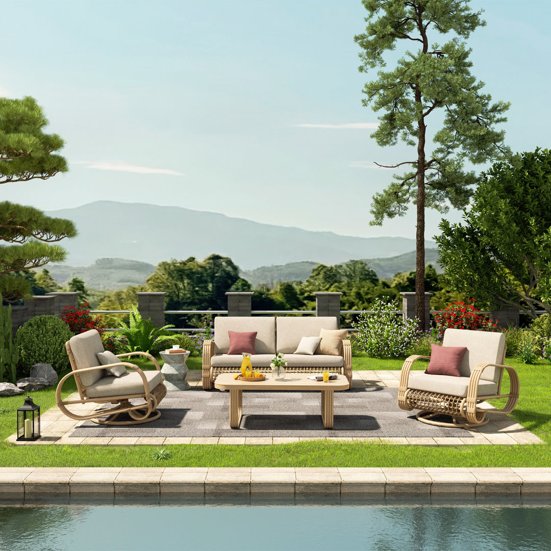 4 Person Aluminum Conversation Set With Cushions Dovecove