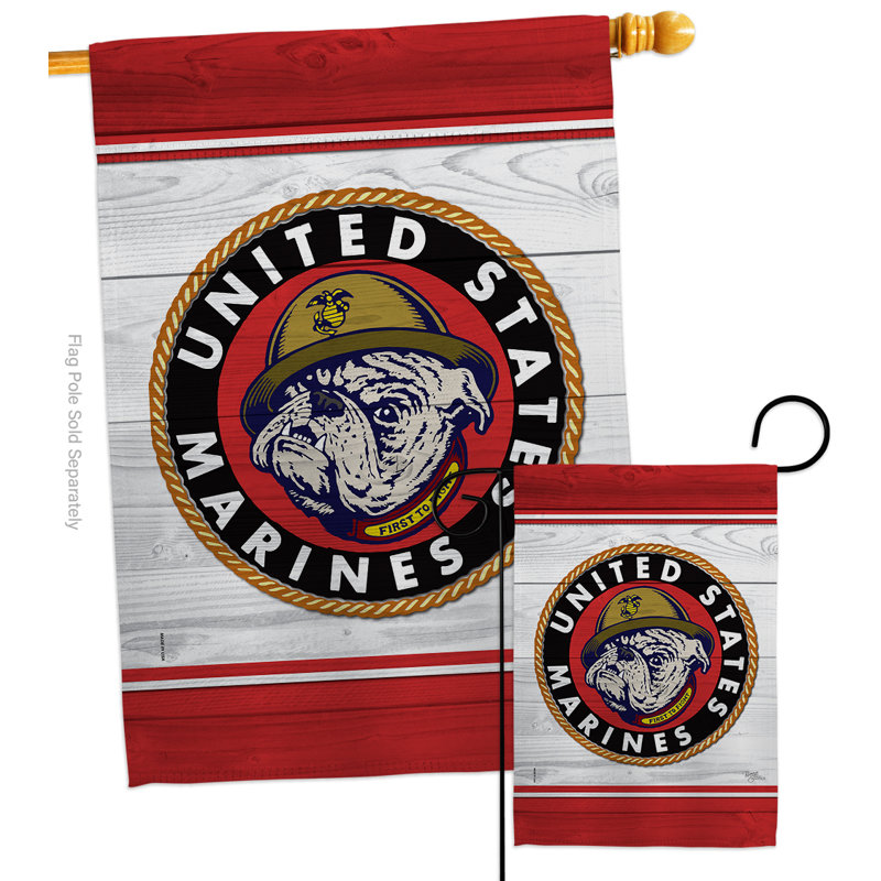 Bulldog marin-impressions décoratives 2 faces 40 x 40 po ensemble de drapeaux en polyester