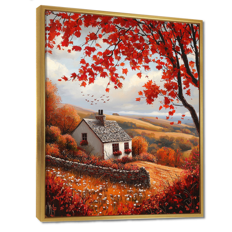 Duncann - art mural paysages, H 40 po x l 30 po, Impression encadrée flottante, Doré