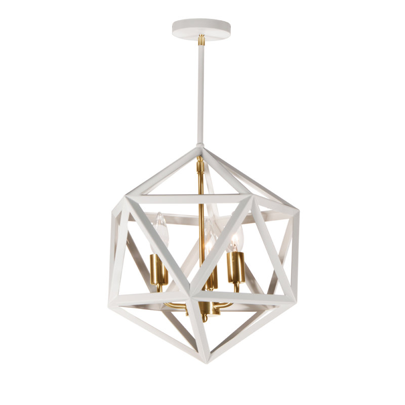 Lustre géométrique unique à 3 lumières Addison, Bronze vintage