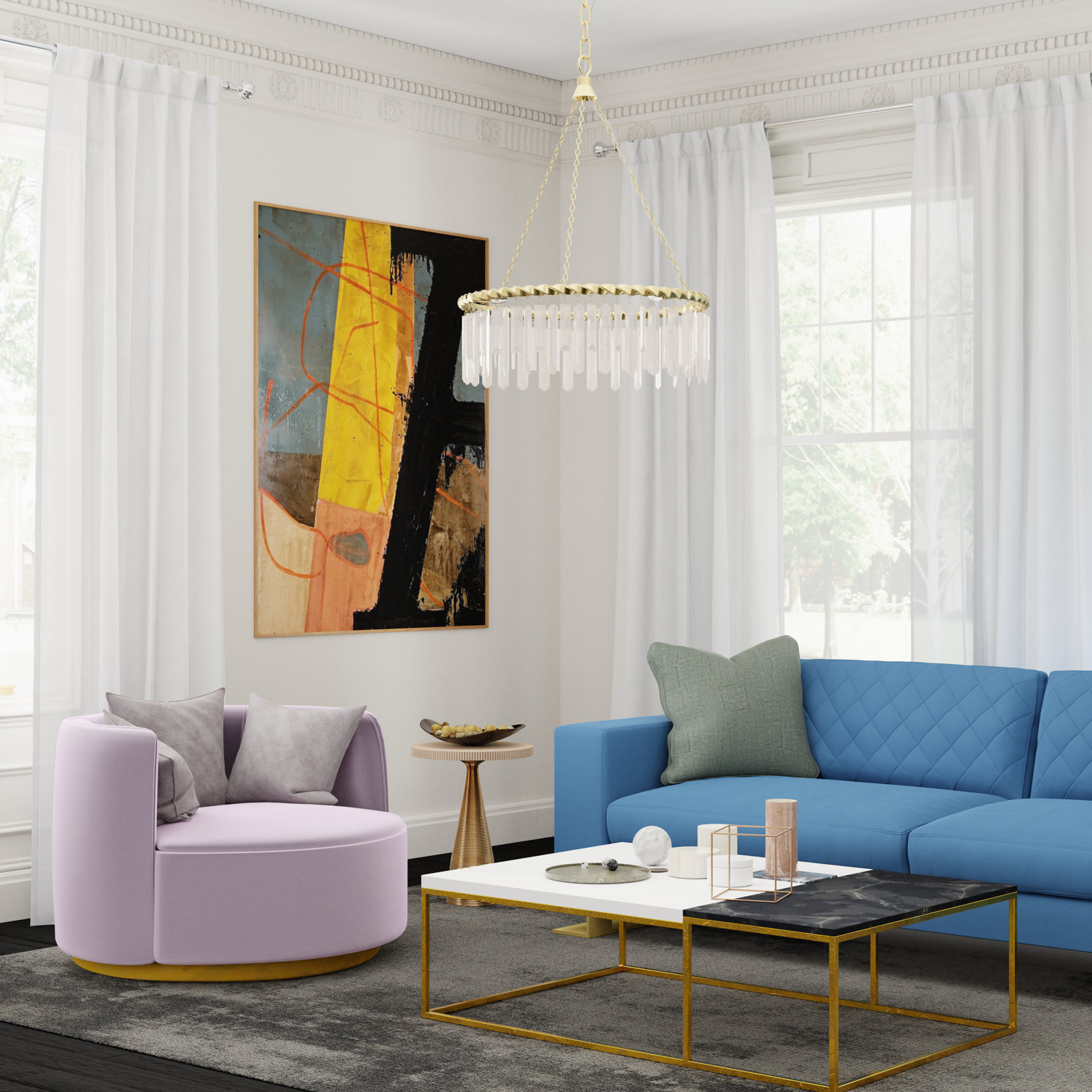 Hester 3 - Light Metal Dimmable Chandelier
