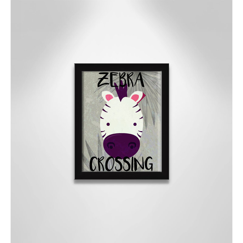 Impression sur papier Zebra Crossing, H 10 po x l 8 po x P 1,18 po, Encadré de boîte noir