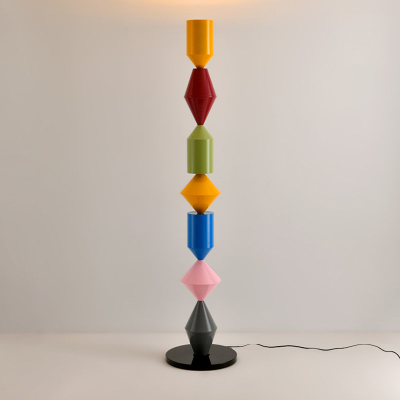 Lampes sur pied en fer, Black/Blue/Red