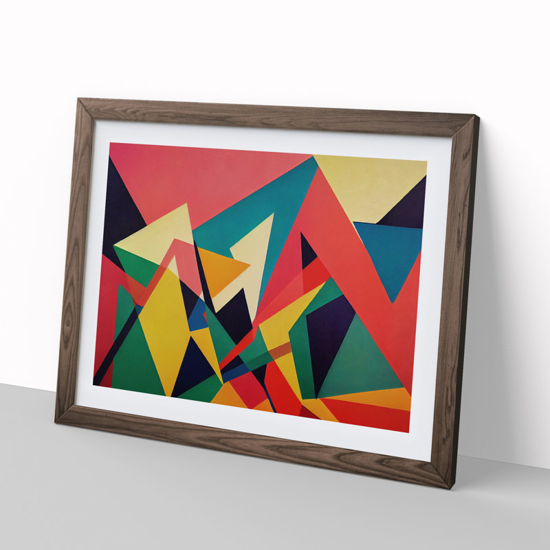 Abstract Shapes Vol.2 - Framed Print, 46cm H x 64cm W x 2cm D, Walnut Framed