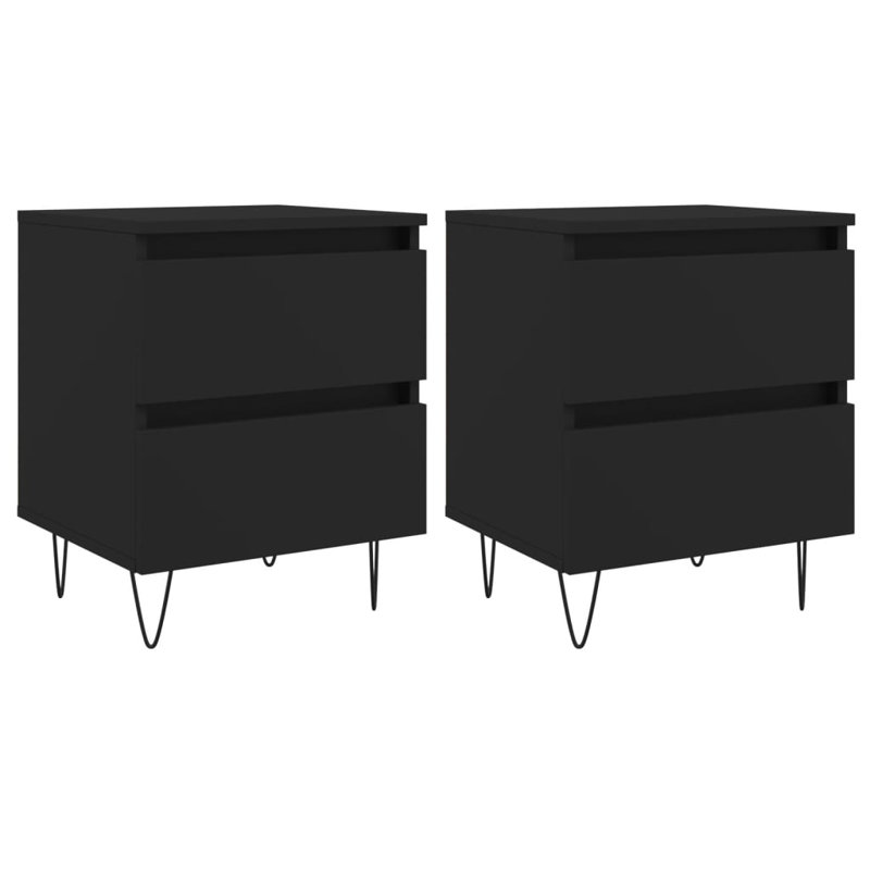 These bedside cabinets with an elegant design make a timeless addition to your interior decor., Concrete Grey, Set of 2