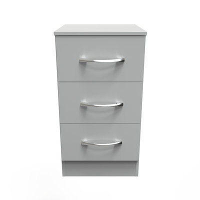 Fully Assembled Lavdi 3 Drawer Bedside Table