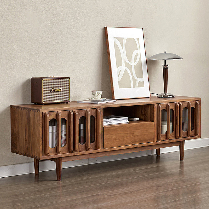 Meuble télé moderne et minimaliste avec rangement, H 22,05 po x L 82,68 po x l 15,75 po