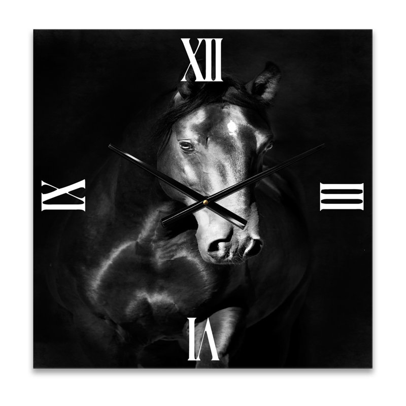 Portrait de l'horloge murale cheval Kladruby, Grand