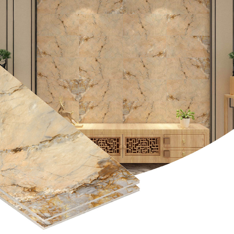 Panneaux muraux imitation marbre beige 23,6 po x 11,8 po Falkirk Moray (paquet de 10)